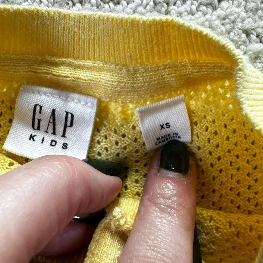 Gap Kids Girls Yellow Knit Cardigan Size XS 4-5‎